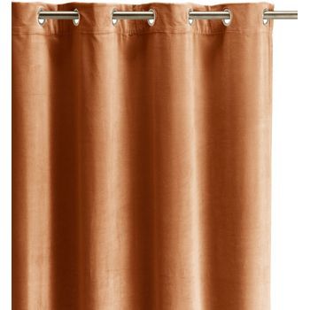 Cortina Lisa Vivaraise Elise De Terciopelo Algodón 100% - Rouille - 140 X 280 Cm