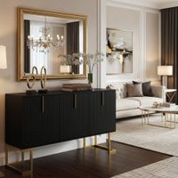 comoda aparador alto con 3 puertas negro mate h81b138t40