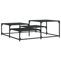 mesa de centro madera de ingenieria negro 107x107x40 cm vidaxl
