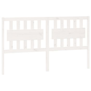 Cabecero De Cama | Panel De Cabecera Madera Maciza De Pino Blanco 165,5x4x100 Cm