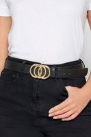 cinturon negro triple anillo dorado