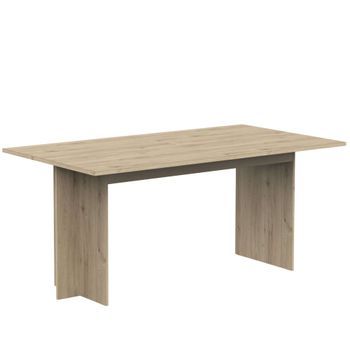 Mesa Extensible Lead Comedor Color Roble Real En Melamina 165,6x73,7x90 Cm