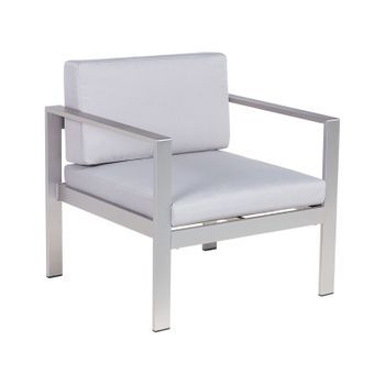 Silla De Jardín De Aluminio Gris Claro Fundas De Cojín Poliéster Moderno Terraza Exterior Interior Salerno