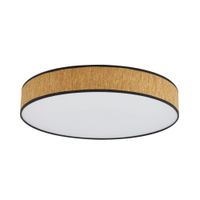 lampara de techo led de madera marron