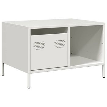 Mesa De Centro 68,5x50x43,5 Cm Acero Laminado En Frío - Blanco