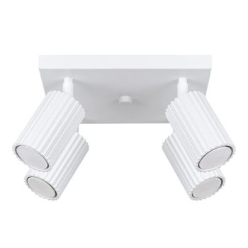 Plafón moto blanco, 4 luces