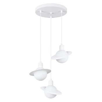 Lámpara colgante rena blanco, 3 luces