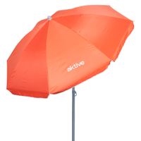 sombrilla playa aktive 8 varillas fibra de vidrio mastil inclinable o180 cm coral