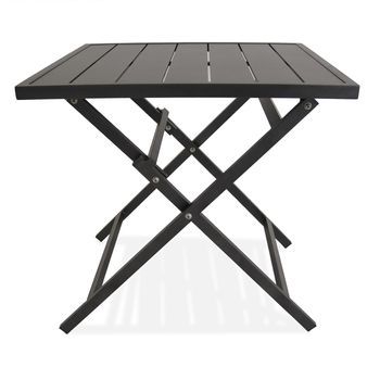 Mesa Para Exterior Plegable Cuadrada, Aluminio Color Antracita, Medidas 70x70x71 Cm, Mesa De Comedor De Jardín, Mobiliario De Patio, Mesa Para Terraza
