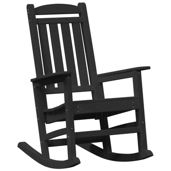 Mecedora De Jardín Negra 70x92x108 Cm Hdpe Cfw944409