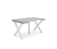mesa consola extensible mesa comedor plegable 140x90x73cm para 6 comensales patas madera maciza estilo moderno cemento