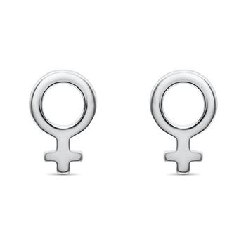 Pendientes símbolo de venus de plata 925