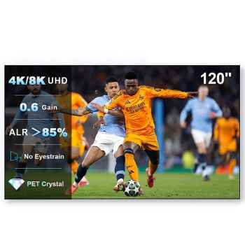 [Directiva de la UE] ProjeStar pantalla de proyector ALR de PET cristal de 120 pulgadas, 4K UHD 16:9, ganancia 0,6, rech