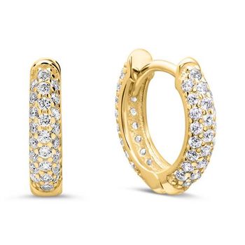8 quilates De aros de oro con circonitas engastadas