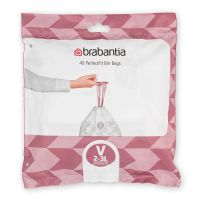 brabantia perfectfit dispenser bags - pack v - 2-3l 40 pack