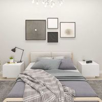 mesita de noche - mueble para dormitorio - madera de ingenieria - blanco 100x35x40cm