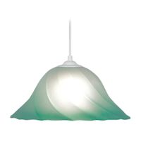 lampara de suspension metal blanco vidrio verde