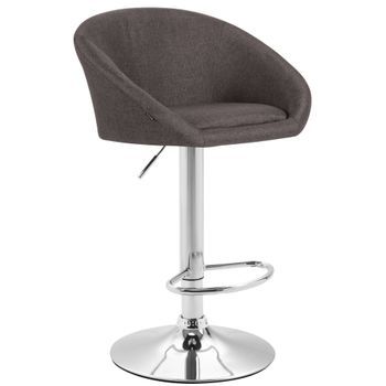 Taburete Miami En Tela Gris Oscuro 51x55x86 Cm Clp