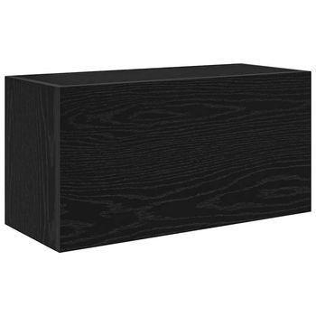 Mueble De Pared De Baño Madera Ingeniería Negro 60x25x30 Cm Vidaxl