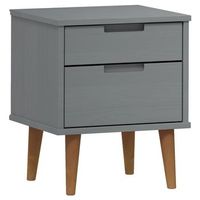 mesita de noche  mesa auxiliar  mesilla molde madera maciza de pino gris 40x35x48 cm