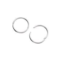 Silver Hinged Hoop Earrings - 13mm - F1365