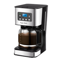 taylor swoden darcy - cafetera de goteo pantalla lcd filtro reutilizable programable funcion auto limpieza descalcificacion capacidad 15l12 tazas sin bpa