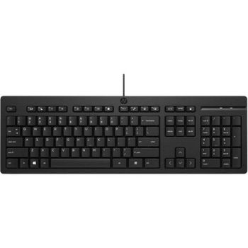 Teclado HP 125 USB Alámbrico Completo 100% Negro Cable 1.8m