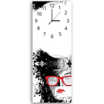 Legendarte - Reloj De Pared Detailles En Rojo Cm. 30x90
