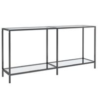 mesa consola  mesa de entrada  mesa auxiliar vidrio templado transparente 160x35x755 cm