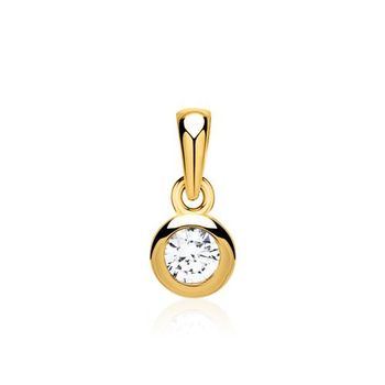 Colgante de oro: oro de 8 quilates amarillo con circonita cúbica