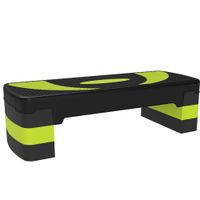 homcom step de aerobic para fitness antideslizante con altura regulable 3 niveles 101520 cm carga 150 kg 80x31x20 cm verde