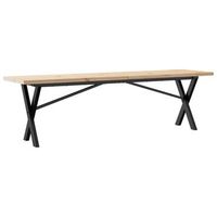 mesa de centro marco x madera maciza pino y acero 160x40x455cm vidaxl