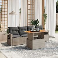 juego de sofas jardin con cojines 5 uds  mueble jardin mesa y sillas ratan sintetico gris cfw32578