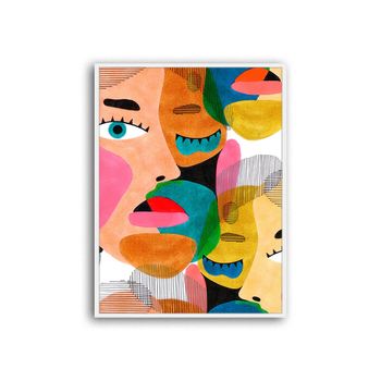 Cuadro de madera blanco, impresión digital en papel, 42x32x3cm