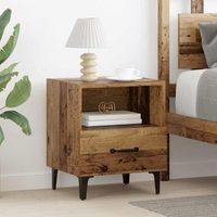 mesita de noche 2 uds - dormitorio - madera contrachapada - madera vieja 40x35x475cm