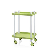 carrito auxiliar leky armazon gris 2 estantes multifuncional practico y decorativoaceroverde pistacho