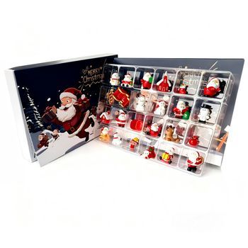 Calendario De Adviento Con Figuritas De Regalo Para Decorar. 24 Figuras Navideñas Diferentes. 29,5x3,2x20,5 Cm. Color: Multicolor