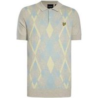 lyle  scott polo polo de punto de algodon con estampado de rombos para hombre