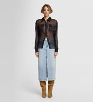 7 for all mankind para mujer jstic650shf00 falda amber sahara azul 25 casual algodon denim