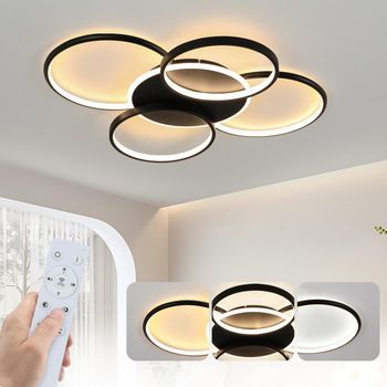 Lámpara De Techo Led Regulable De 5 Anillos Y 70 W Para Sala De Estar, Oficina Y Comedor. Zmh