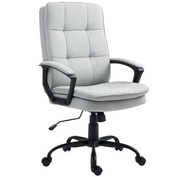 HOMCOM Silla de Oficina Silla de Escritorio Función de Balanceo ajustable en altura hasta 120 kg Gris   Aosom España