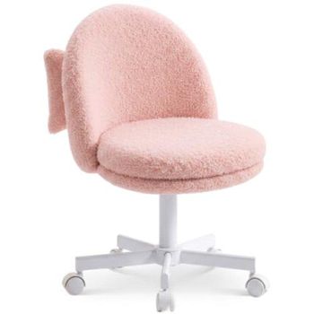 Silla de Oficina GTPLAYER Ajustable Sin Reposabrazos Peluche Teddy Rosa