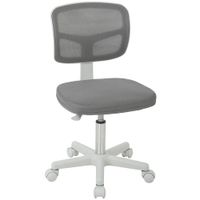 vinsetto silla de oficina ergonomica sin reposabrazos sillon de oficina giratorio respaldo curvado en malla y ruedas gris