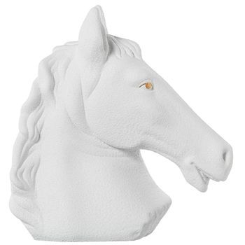 Figura Cabeza Caballo Blanco Arena Y Dorado