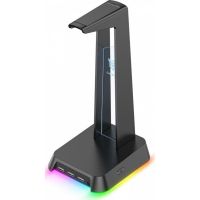 soporte para auriculares onikuma st2 rgb negro con puertos usb y jack 35 mm