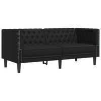 sofa chesterfield de 2 plazas  sofa de descanso cuero artificial negro