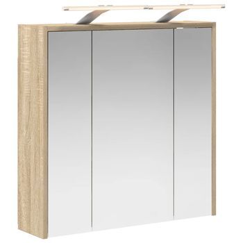 Armario Con Espejo De Baño Roble Sonoma 63,5 X 16 X 62,5 Cm Vidaxl
