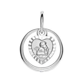 Anillo bautizo colgante ángel circonita plata 925