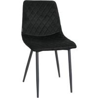 silla de comedor telde de terciopelo negro 57x45x83 cm clp