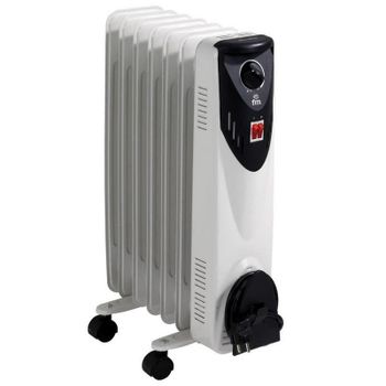 FM BR-15 Radiador de Aceite Bajo 7 Elementos 1500W Blanco